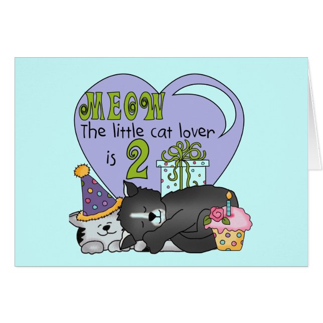 Amoureux des chats 2e anniversaire Tshirts et cade (Devant horizontal)