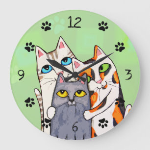 Amoureux des chats Cute Kitty Horloge murale