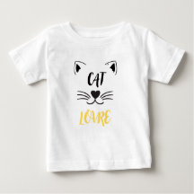 Amoureux des chats de t-shirt bébé