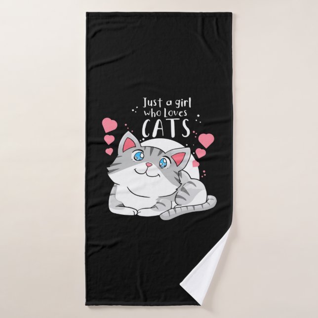 amoureux des chats Juste Une Fille Qui Aime Le Cha (Serviette de bain)