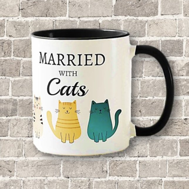 Amoureux des chats marié Fun Gift Mug (Créateur téléchargé)