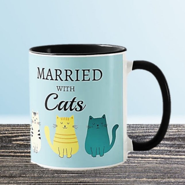 Amoureux des chats marié Fun Gift Mug (Créateur téléchargé)