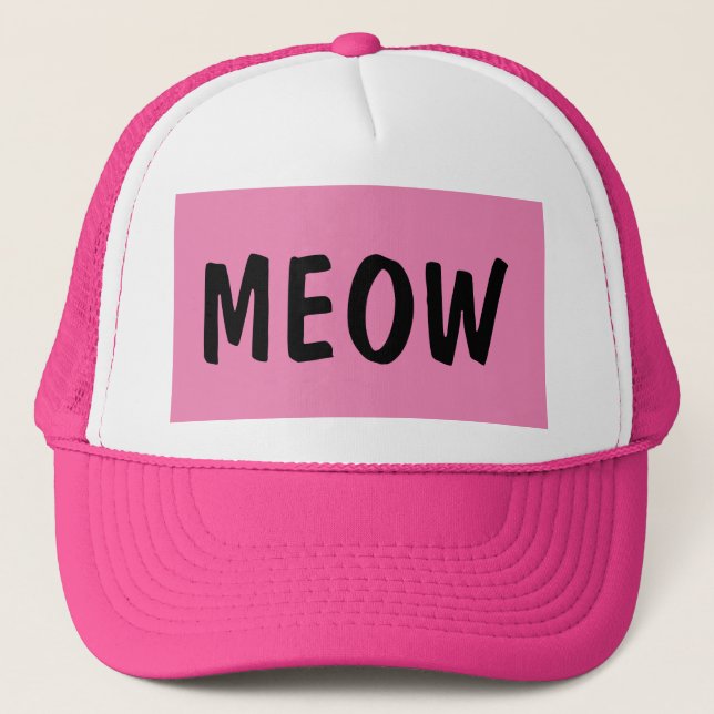 AMOUREUX DES CHATS MEOW PINK BALL CASQUETTES CASQU (Devant)