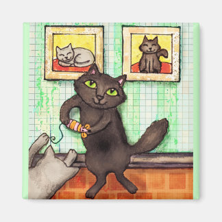 Amoureux des chats Playing Friends Magnet