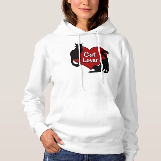 Amoureux des chats Sweat - shirt à capuche Amoureu (Devant)