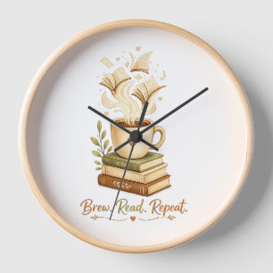 amoureux des livres   Café cosy et horloge