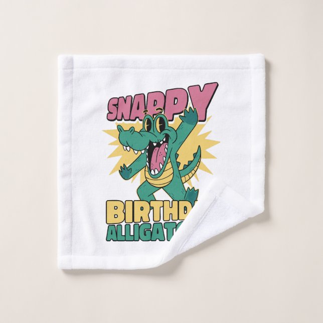 Amoureux drôle d'alligator et gator de crocodile d (Gant de toilette)