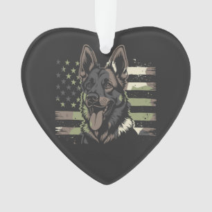 Amoureux du Berger Allemand USA Drapeau Américain