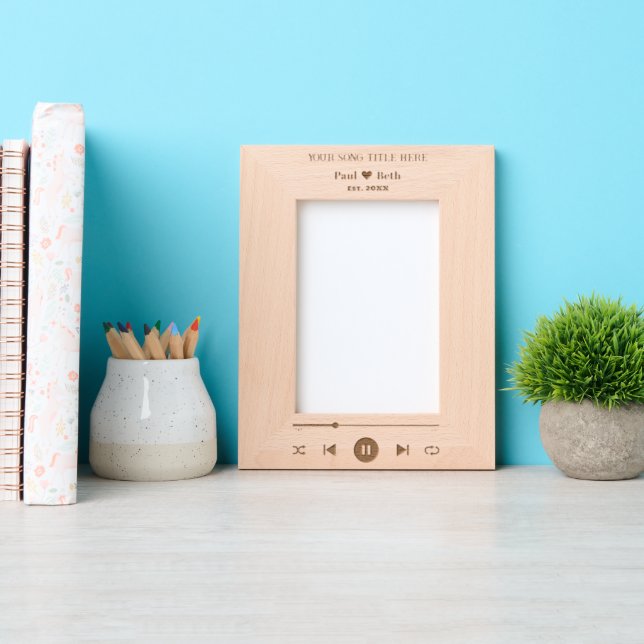 Amoureux du cadre photo personnalisé Song avec gra (Recto)