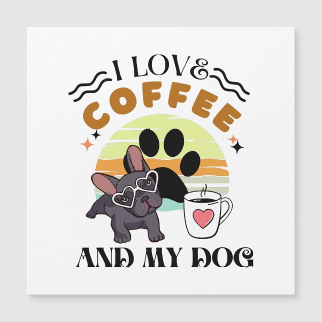 Amoureux du café - J'aime le café et mon chien (Devant)