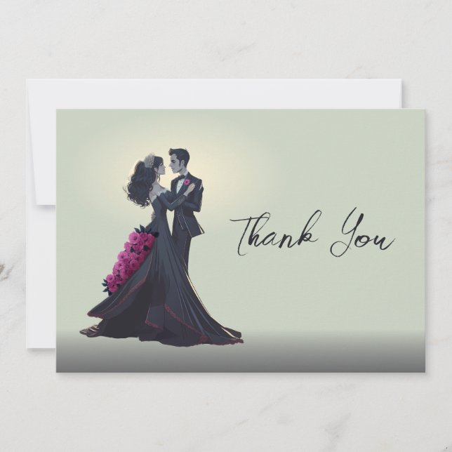 Amoureux gothique romantique Merci élégant (Devant)