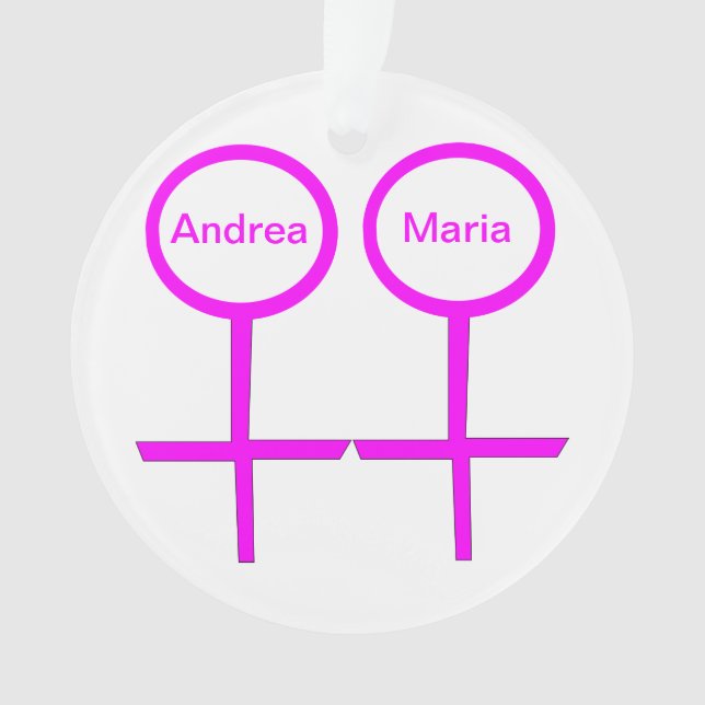Amoureux lesbiennes - Ornement acrylique personnal (devant)