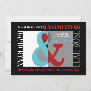 AMPERSAND B'NAI MITZVAH Bar Bat mitzvah Invitation