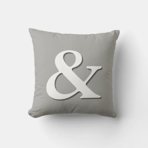 ampersand coussin gris et blanc moderne chic