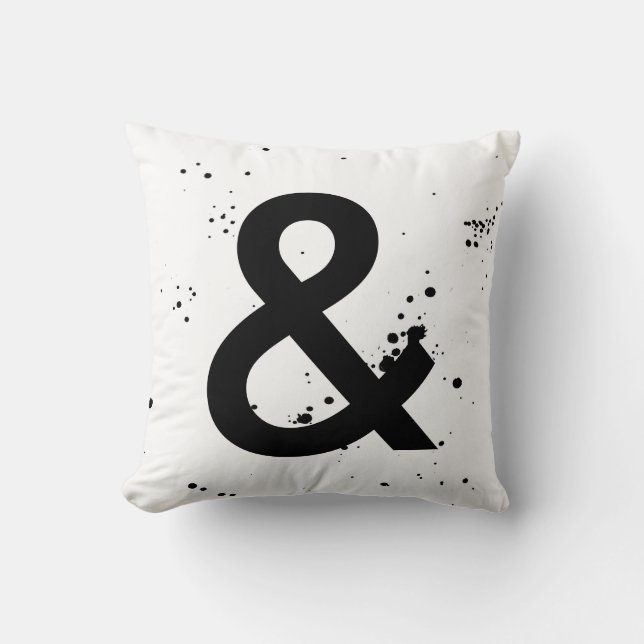ampersand coussin noir et blanc moderne chic (Recto)
