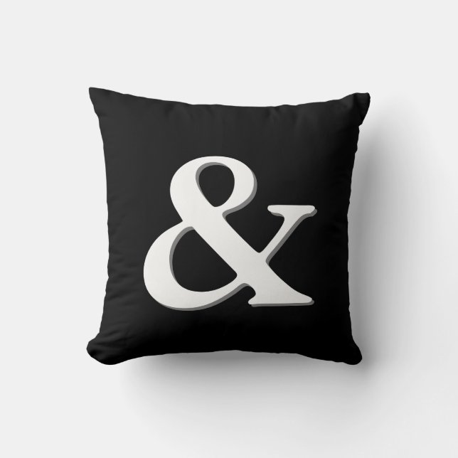 ampersand coussin noir et blanc moderne chic (Recto)