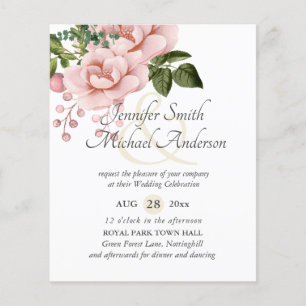 Ampersand de Mariage floral rose