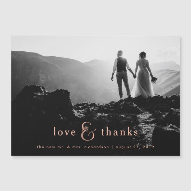 Ampersand d'or Rose de Faux| Merci photo (Devant)