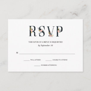 Ampersand élégant   Noir et Blanc mariage RSVP