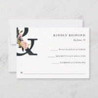 Ampersand élégant | Noir et Blanc mariage RSVP