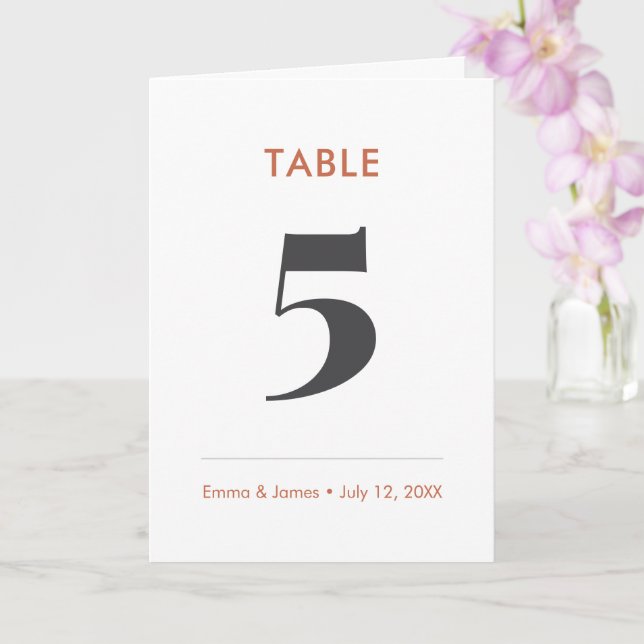 Ampersand en terre cuite | Numéro de table (plié) (Orchidée)