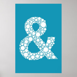 Ampersand (et symbole) Bulle bleue Type Poster