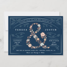Ampersand Floral Faire-part de mariage