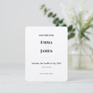 Ampersand minimaliste Carte de mariage Save the Da