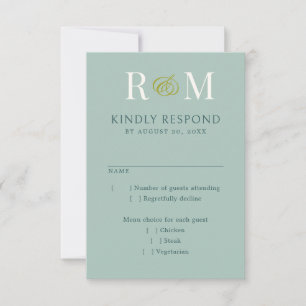 Ampersand Monogramme Sage mariage vert RSVP