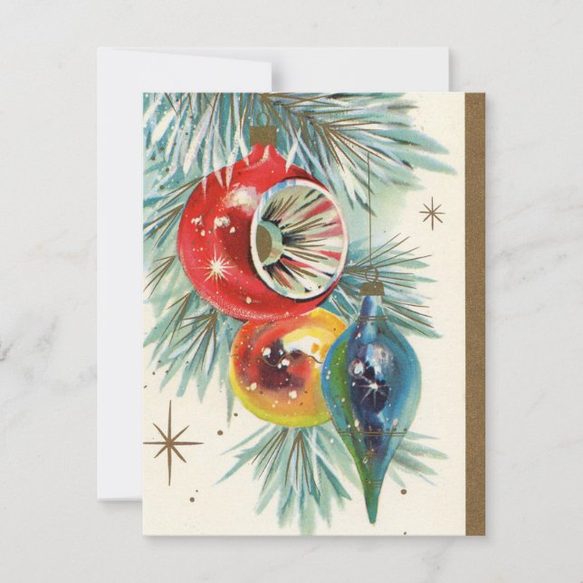 Ampoule de Noël rétro ajouter la carte de message (Devant)