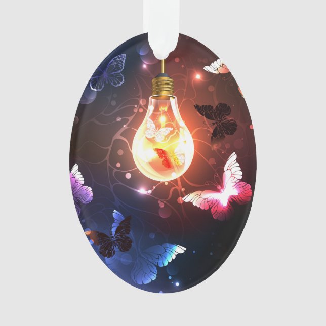 Ampoule lumineuse avec papillons nocturnes (devant)