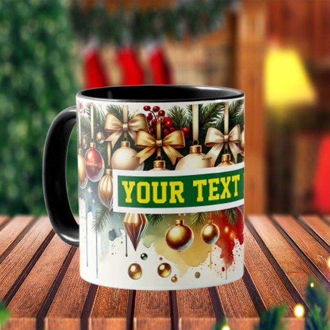 Ampoules de Noël Aquarelle Café Mug (Créateur téléchargé)