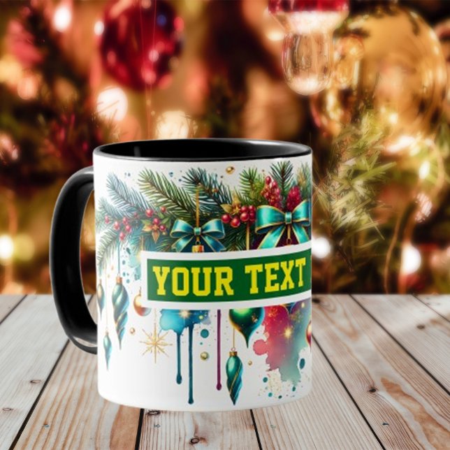 Ampoules de Noël Aquarelle Café Mug (Créateur téléchargé)