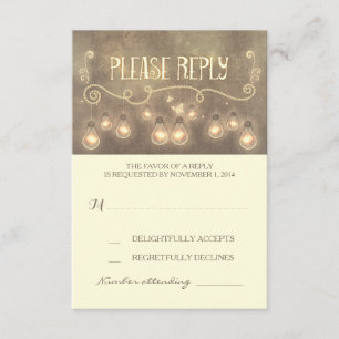 ampoules rêvées whimsical mariage carte RSVP