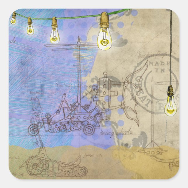 Ampoules Steampunk Autocollants pour moto timbres- (Devant)