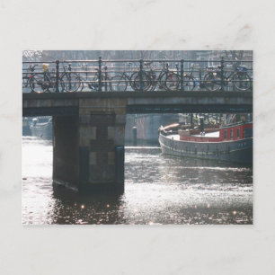 Amsterdam Bicycle Bridge Canal Photo Carte postale