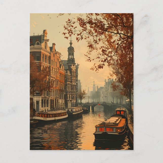 Amsterdam Canals : Vibes Vintages Carte postale (Devant)