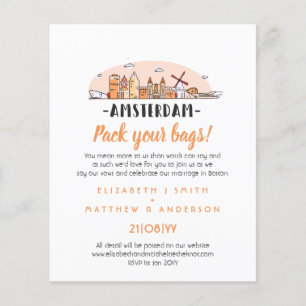AMSTERDAM Mariage dessiné Skyline Invitation moder