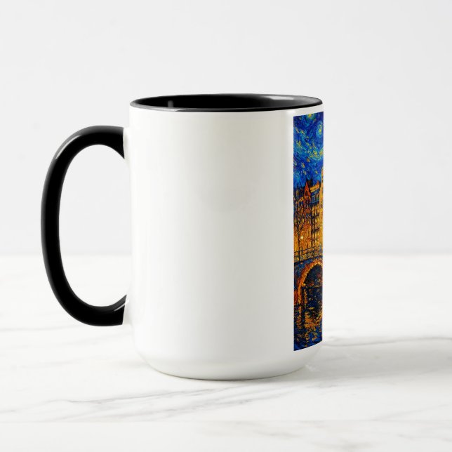 Amsterdam Night Mug – Van Gogh Inspired Canal Ligh (Gauche)
