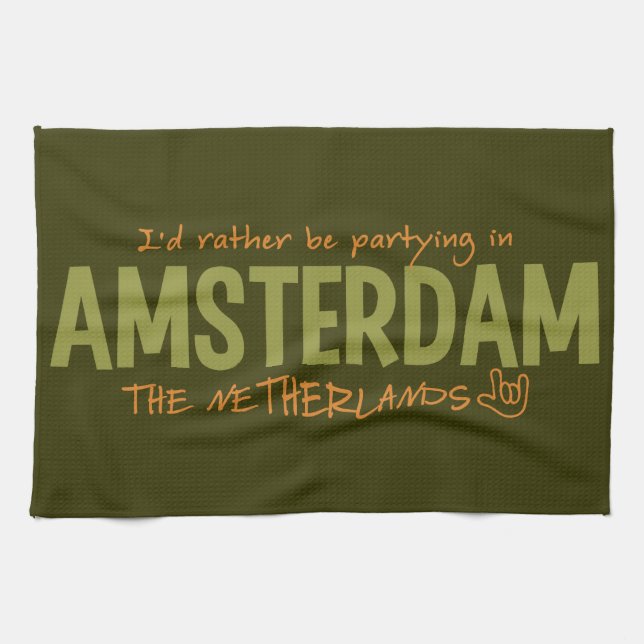 AMSTERDAM serviette de cuisine couleur personnalis (Horizontal)