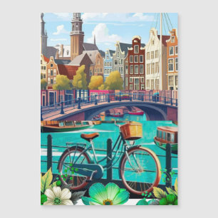 Amsterdam Travel Postcard Art, Pays-Bas Postcar