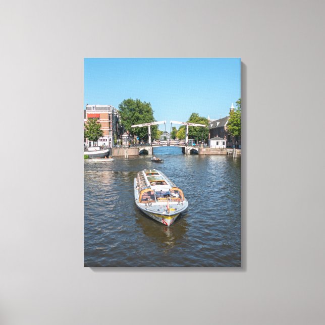 Amsterdam visite bateau vue toile imprimé (Recto)