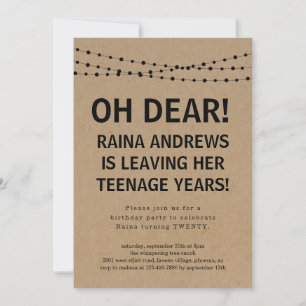 Amusant 20ème anniversaire Invitation