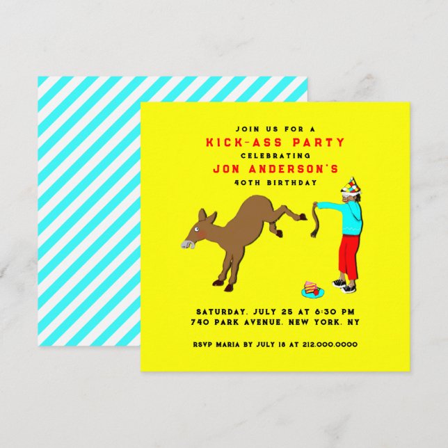 Amusant Adulte Invitations d'anniversaire (Devant / Derrière)