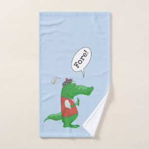 Amusant Alligator Golfer Blue Main Towne