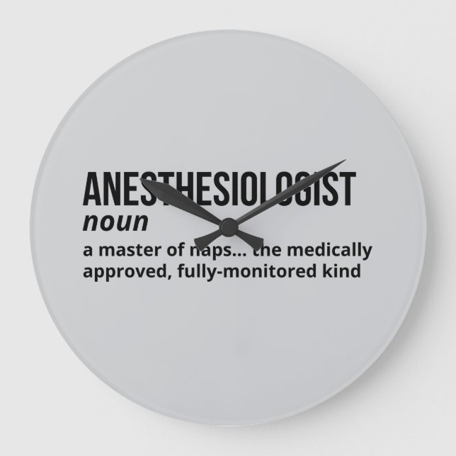 Amusant anesthésiste Définition Horloge Cadeau (Recto)
