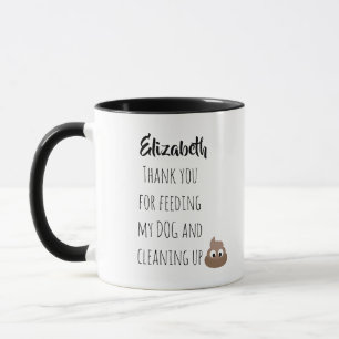 Amusant animal de compagnie assis Mug Merci chien