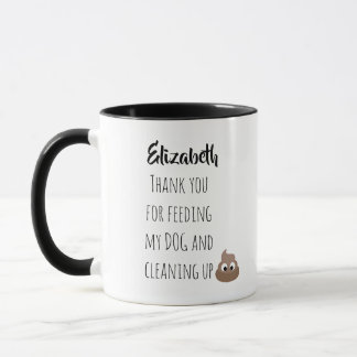 Amusant animal de compagnie assis Mug Merci chien 