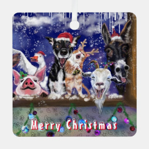 Amusant animal de ferme ornement de Noël