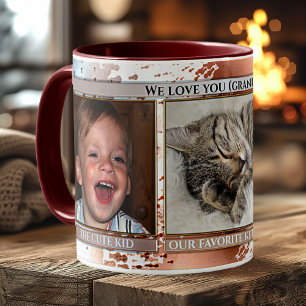 Amusant Artiste Bleu Brown Cute Photo Mug